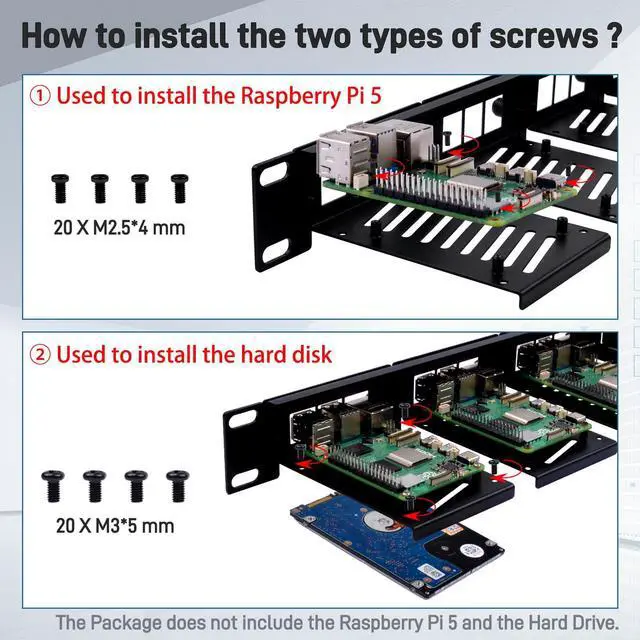 Alt view image 7 of 7 - 19 inch 1U Rack Mount for Raspberry Pi 5/4B/3B+/3B, with Removable Front Brackets, Compatible with 19 inch Server Cabinets