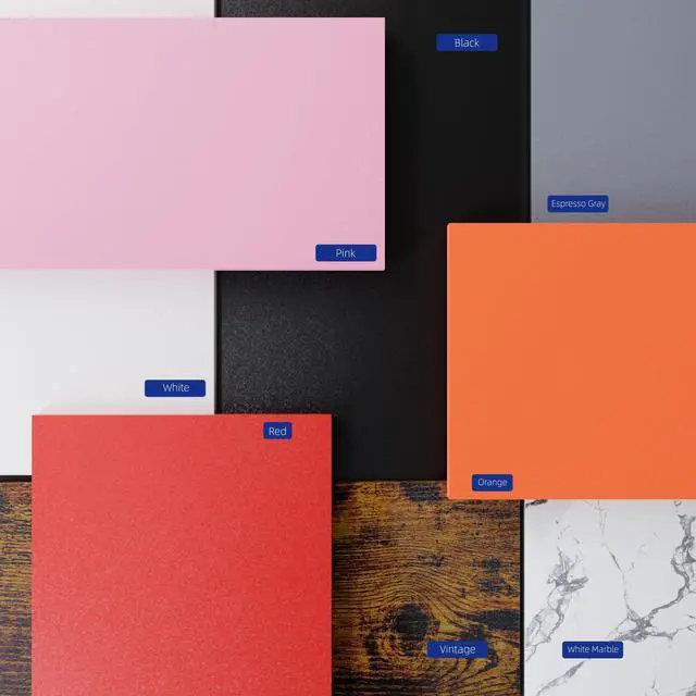 Alt view image 5 of 5 - 32 Inch Small Computer Desk with Monitor Stand, Simple Office Desk with Headphone Hook for Small Spaces, Kids Study Writing Table for Bedroom, Pink