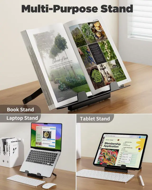 Alt view image 3 of 7 - Laptop Desk for Bed, XX-Large Foldable Bed Tray Table for Eating Breakfast, Writing, Working, Gaming, Drawing with Storage Drawer, Handrest Bookstand, Tablet Stand, Phone Stand(Black Cherry)