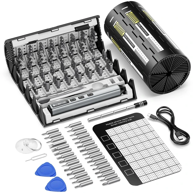 Main image of 162-in-1 Mini Electric Screwdriver Set, Precision Cordless Power Screwdriver with 150 Magnetic Bits, 4 Torque Settings, Max 5N.m Manual, LED, Portable Repair Tool Kit for Laptop Watch PS5