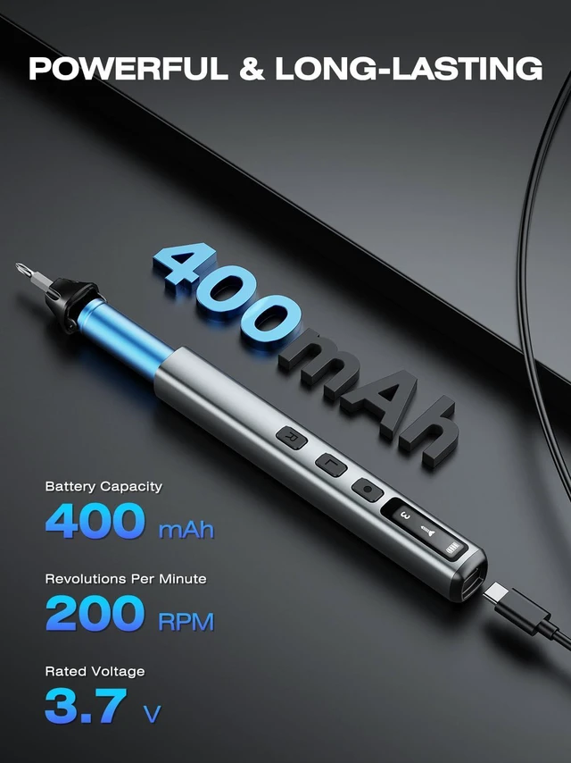 Alt view image 4 of 7 - 162-in-1 Mini Electric Screwdriver Set, Precision Cordless Power Screwdriver with 150 Magnetic Bits, 4 Torque Settings, Max 5N.m Manual, LED, Portable Repair Tool Kit for Laptop Watch PS5