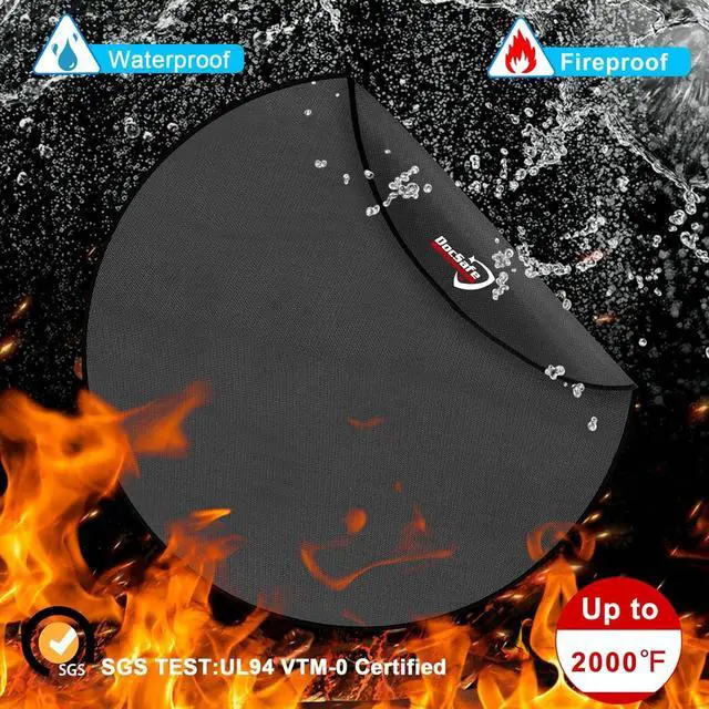 Alt view image 2 of 7 - 60 x 60 inches Round Under Grill Mat,Large 4 Layers Fire Pit Mat,Fireproof Mat Heat Insulated Protector for Deck,Patio,Grass,Smoker,BBQ,Reusable Oil-Proof and Waterproof Indoor Fireplace Pad