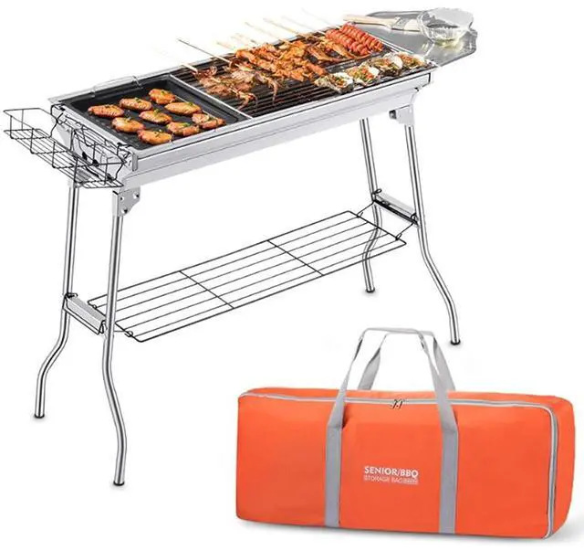 Main image of Portable Charcoal Grill,Outdoor BBQ Grill for Christmas Picnic, Thanksgiving Family Gathering and Backyard Barbecue,With Storage Bag & Non-Stick Frying Pan