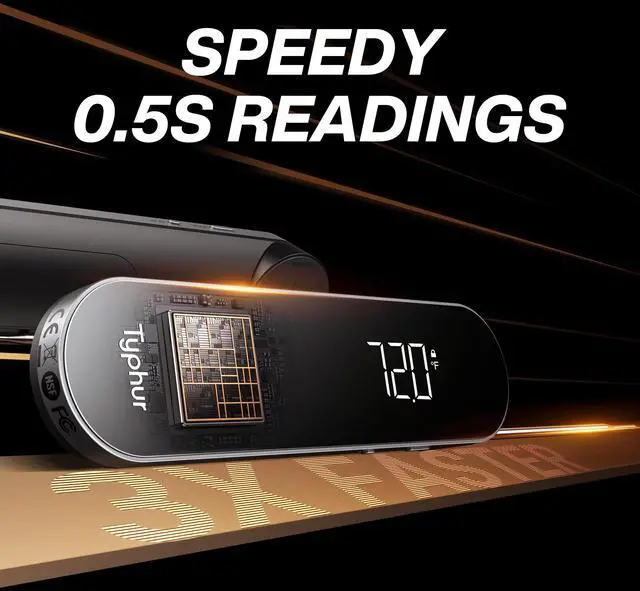 Alt view image 3 of 6 - InstaProbe Core 0.5 Sec Instant Read Meat Thermometer Digital with Readable Display in Sunlight for Cooking, Professional Thermometer with IP67 Waterproof for Grill, BBQ, Cooking, Smoker