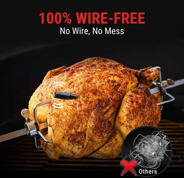 Alt view image 4 of 7 - 600FT Wireless Meat Thermometer with Upgraded Ultra-Thin Probe, Bluetooth Meat Thermometer Wireless for Outside Grill, Smoker Thermometer for BBQ Oven Rotisserie Sous Vide (TP970)