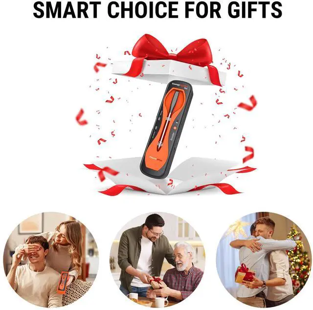 Alt view image 6 of 7 - 600FT Wireless Meat Thermometer with Upgraded Ultra-Thin Probe, Bluetooth Meat Thermometer Wireless for Outside Grill, Smoker Thermometer for BBQ Oven Rotisserie Sous Vide (TP970)