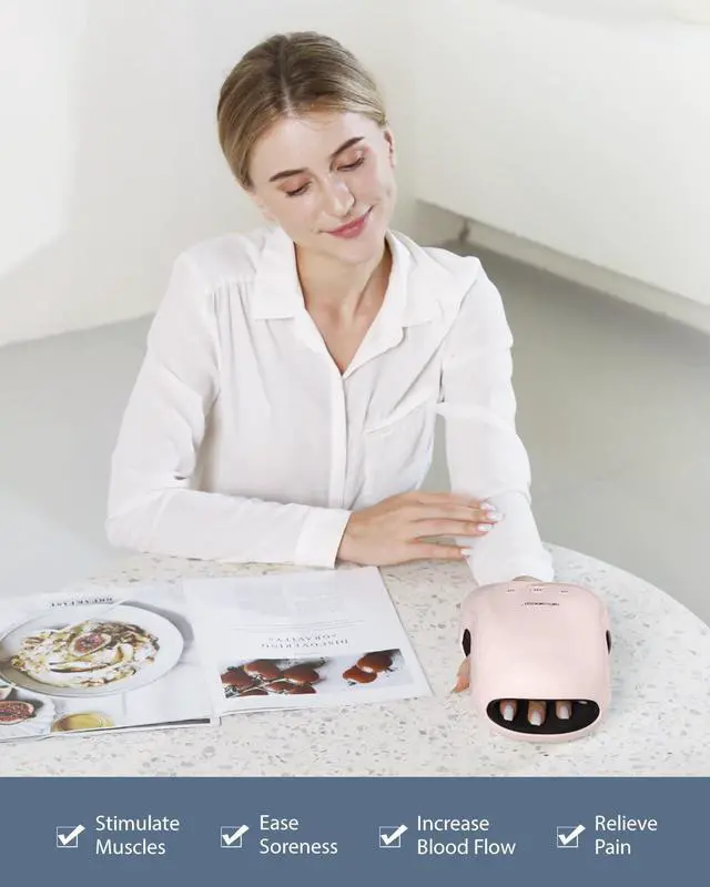 Alt view image 3 of 7 - Hand Massager - Cordless Hand Massager with Heat and Compression for Arthritis and Carpal Tunnel, Gifts for Women(Pink)