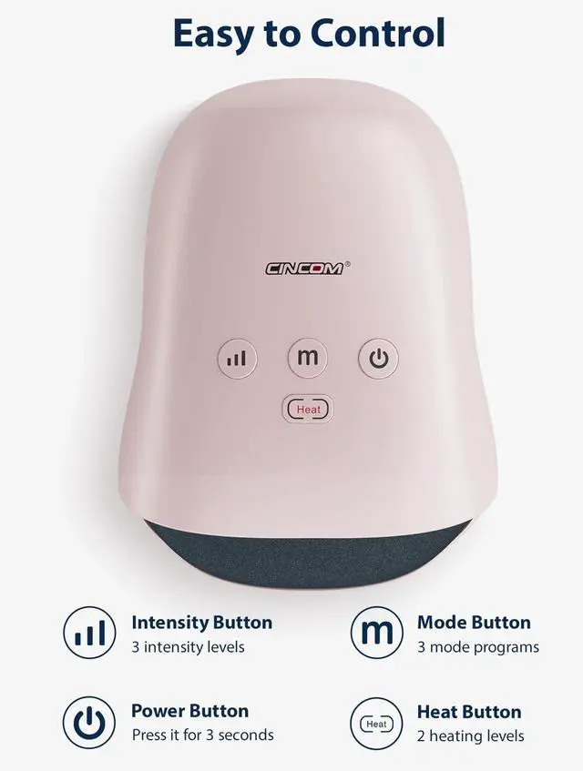 Alt view image 4 of 7 - Hand Massager - Cordless Hand Massager with Heat and Compression for Arthritis and Carpal Tunnel, Gifts for Women(Pink)