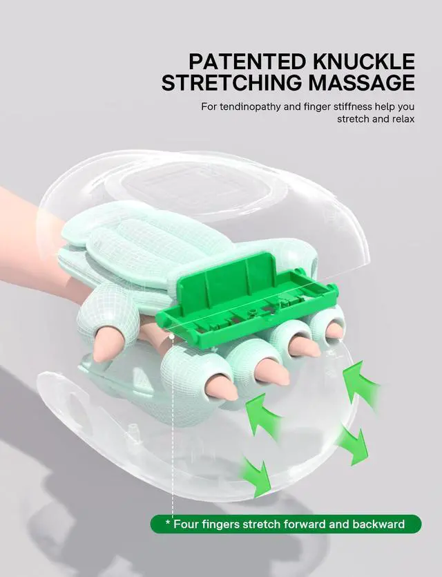 Alt view image 2 of 7 - Hand Massager with Heat and Compression, Cordless Hand Massager for Arthritis and Carpal Tunnel Relief, Knuckle Stretching Massage, Birthday Christmas Gifts for Men Women Dad Mom-White