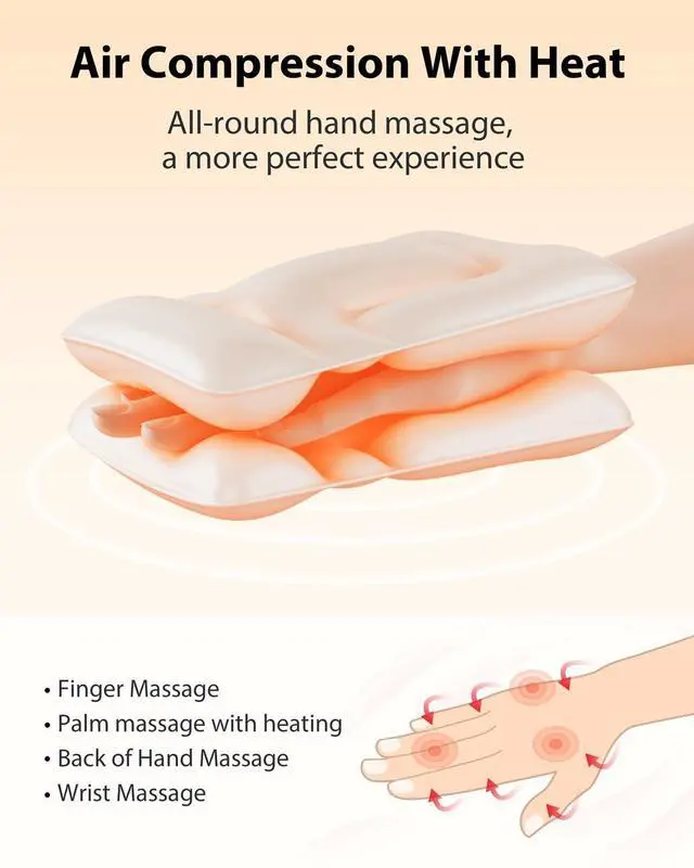 Alt view image 2 of 7 - Upgraded Hand Massager, Cordless Hand Massager with Heat and Compression for Arthritis, Carpal Tunnel and Stiff Joints, Fathers Mothers Day Gifts (Black & Yellow)