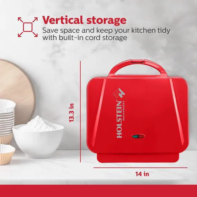 Alt view image 4 of 5 - Non-Stick 12-Count Electric Cupcake Maker Machine Bakes 12 Cupcakes, Muffins, Pizza Cups, Cinnamon Buns Perfect for Gifts, Birthdays, Holidays, or Bake Sales, Red