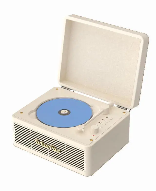 Main image of Portable CD Player with Bluetooth 5.2, Rechargeable Battery & Built-in Speakers Hi-Fi Retro Suitcase Design for Home Decor, AUX/TF Card Support Ideal Gift (Vintage White)