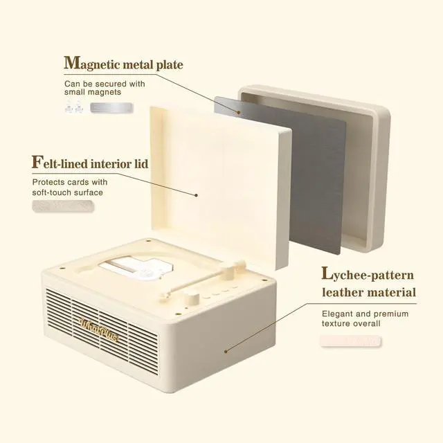 Alt view image 2 of 7 - Portable CD Player with Bluetooth 5.2, Rechargeable Battery & Built-in Speakers Hi-Fi Retro Suitcase Design for Home Decor, AUX/TF Card Support Ideal Gift (Vintage White)