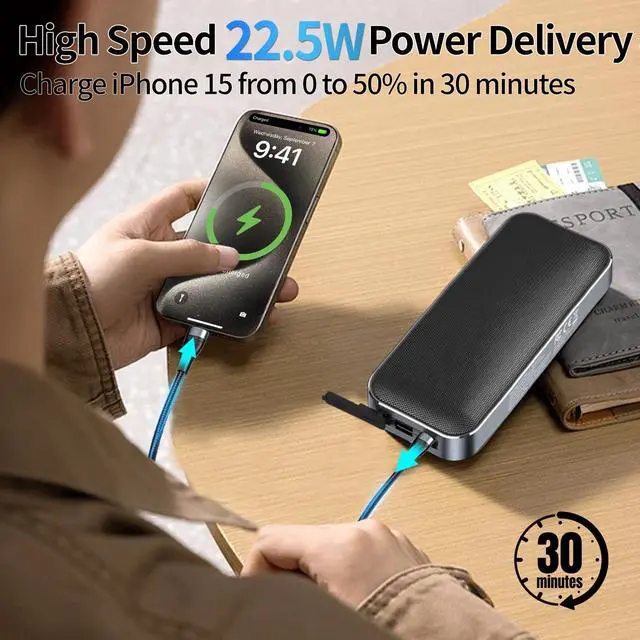 Alt view image 5 of 7 - Bluetooth Speaker with Portable Charger,Wireless Speaker with 22.5W Fast Charging Battery Pack for Outdoor,Travel,Home,Holiday Birthday Gifts