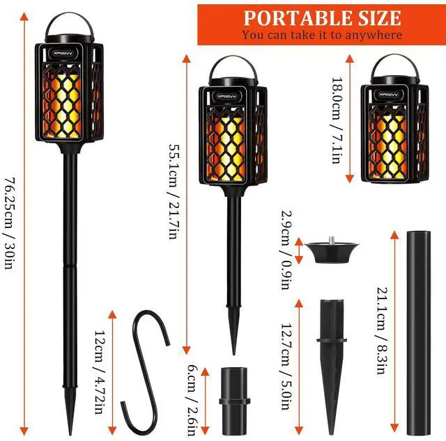 Alt view image 5 of 7 - 2 Pack Outdoor Bluetooth Speakers, Portable Led Flame Speaker Waterproof with Torch Atmosphere 10w Enhanced Bass for Patio Porch Garden Home Backyard Decor, Gifts for Men Women Couples Dads Moms