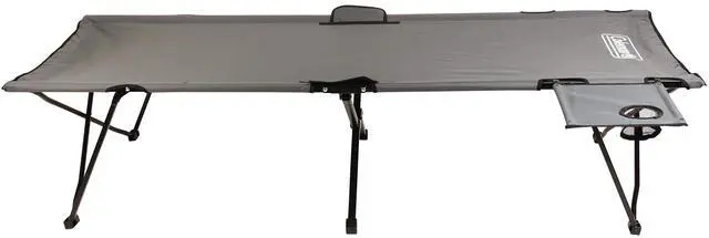 Alt view image 3 of 7 - Pack-Away Big n Tall Camping Cot with Removable Side Table, Extra Wide Cot Fits Adults up to 6ft 6in or 300lbs, Carry Bag Included