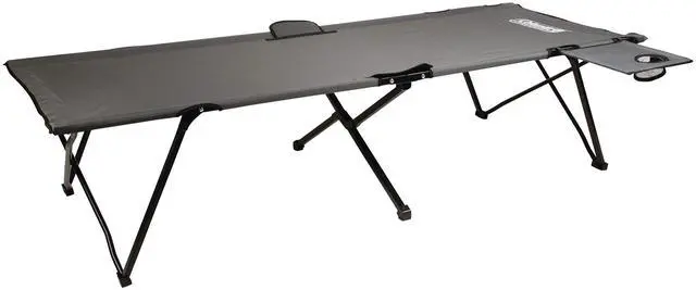 Alt view image 2 of 7 - Pack-Away Big n Tall Camping Cot with Removable Side Table, Extra Wide Cot Fits Adults up to 6ft 6in or 300lbs, Carry Bag Included