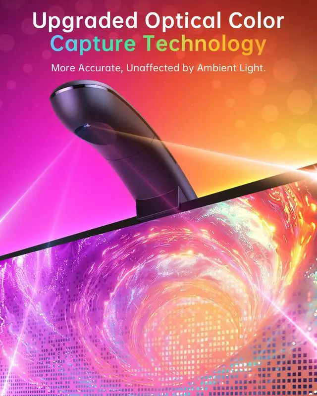 Alt view image 2 of 5 - TV LED Backlight, TV Lights That Change with TVs for 55-65 inch Screen, RGB Strip Lighting with Sensor, Syncs Behind The Monitor, Smart App Control, Movie Game Music & DIY Mode, 14.8FT