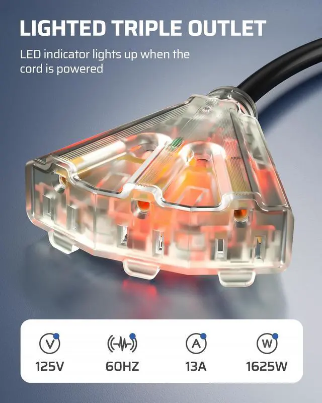 Alt view image 5 of 7 - Extension Cord Reel with Twist-lock Stopper, Brighter Triple Tap Outlet Heavy Duty Power Retractable Cord Reel, 180° Swivel Bracket for Ceiling or Wall Mount, ETL Listed, Black