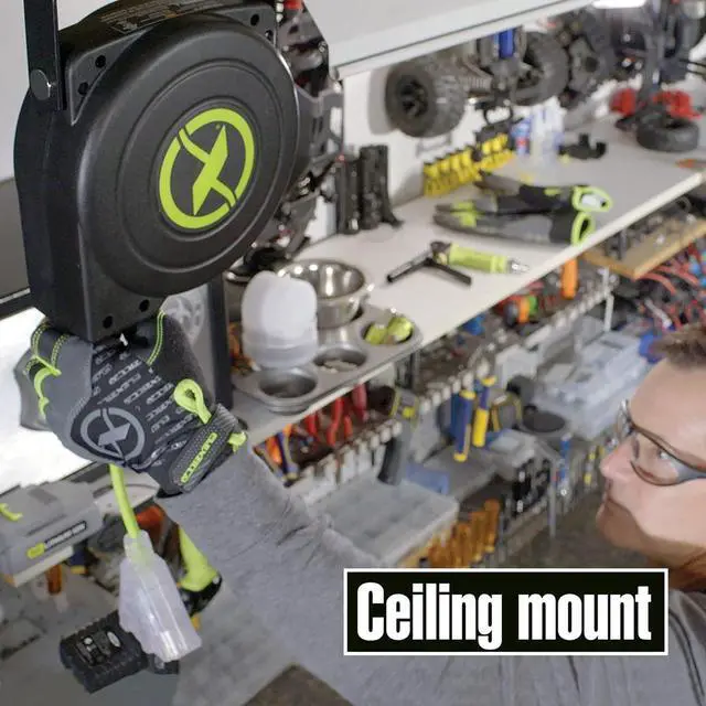 Alt view image 4 of 7 - Retractable Extension 16/3 AWG 25' Electric Cord Reel, ZillaGreen, FZ8160253