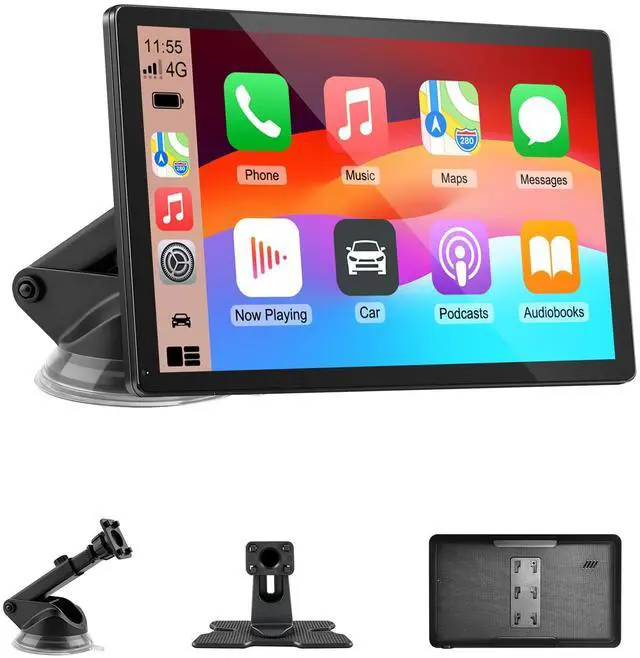 Main image of CarPlay Screen for Car, 9'' Wireless CarPlay & Android Auto - Smart Portable Touchscreen with Bluetooth/FM, Mirror Link, Voice Control, GPS Navigation, Hands-Free Calling, Plug & Play Car Play Screen