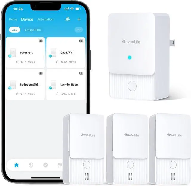 Main image of Premium Smart Water Leak Detector 2 with 1968ft Ultra-Long Range, WiFi Water Sensor with SMS/Email/APP Push and Sound Alarm, 5-Year Battery Life, Suitable for Home, Basement, Kitchen, 3 Pack