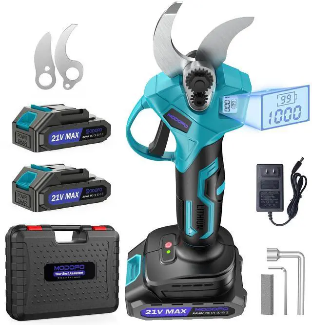 Main image of Upgraded Electric Pruning Shears, 1.4" Cutting Diameter Cordless Pruner with LCD Display, Brushless Motor, 2×2.0Ah Rechargeable Batteries & Extra Blade for Garden Trees and Branches