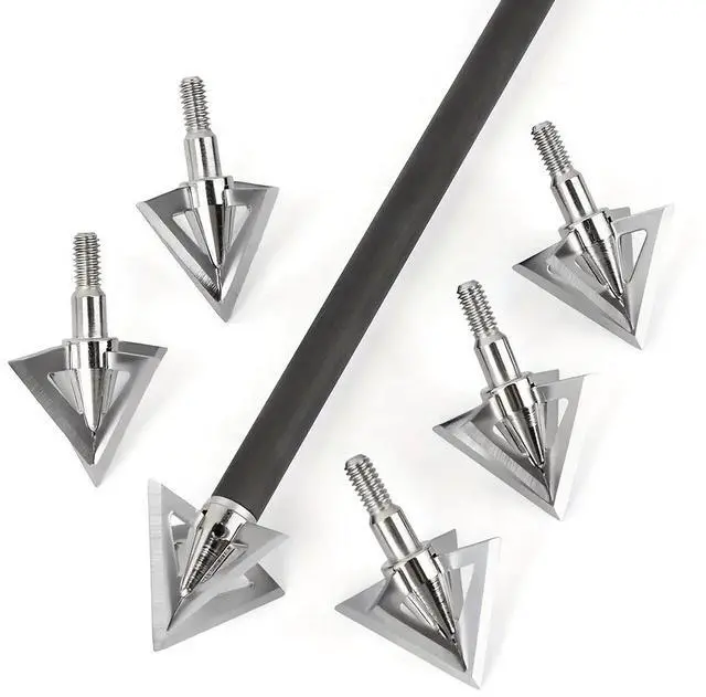Alt view image 4 of 6 - Heavy-Duty Hunting Arrowheads Cross Star Broadheads 12 Pack