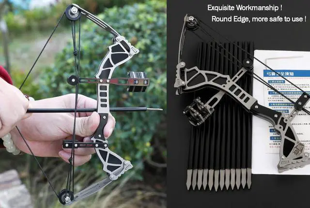 Alt view image 4 of 6 - wolfman 9.5" Compound Bow and Arrow Set Archery Bow Set Hunting Bow for Right/Left Handed with EVA Target for Hunting Shooting Practice Archery Entertainment Fun (wtih 12 arrows)