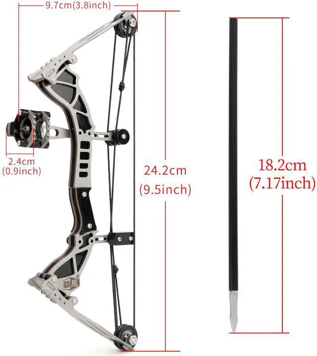 Alt view image 6 of 6 - wolfman 9.5" Compound Bow and Arrow Set Archery Bow Set Hunting Bow for Right/Left Handed with EVA Target for Hunting Shooting Practice Archery Entertainment Fun (wtih 12 arrows)
