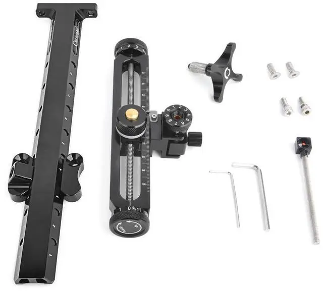 Alt view image 2 of 7 - Archery Recurve Bow Sight, 11.4inch T Shape Bow Sight Aluminum Detachable with Optical Fiber Pin Sight for Hunting Practice and Target Practice