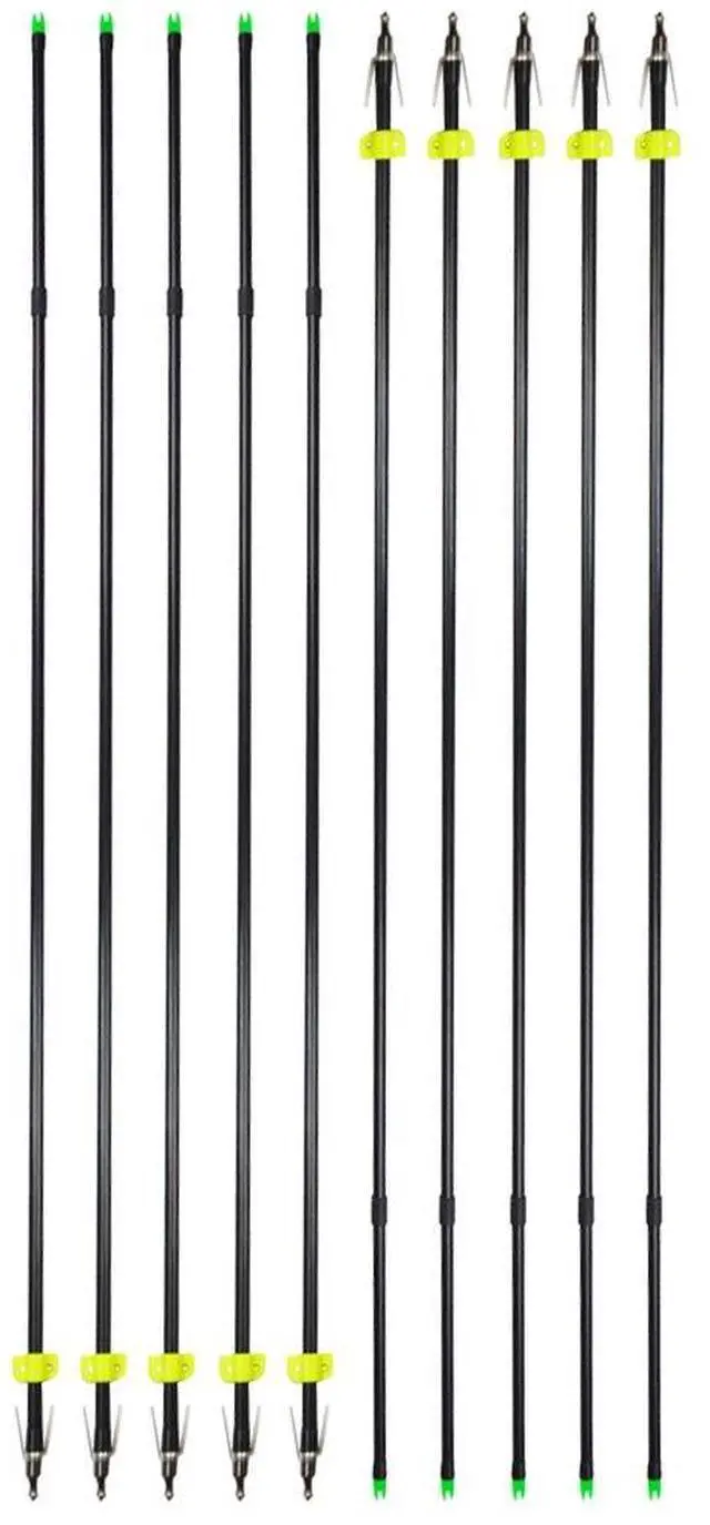 Alt view image 2 of 7 - SHARROW Archery 6pcs/12pcs Fishing Hunting Arrows 30.5inch Bow Fishing Fiberglass Arrows with Safety Slides for Compound Recurve Bows Long Bows (12pcs)