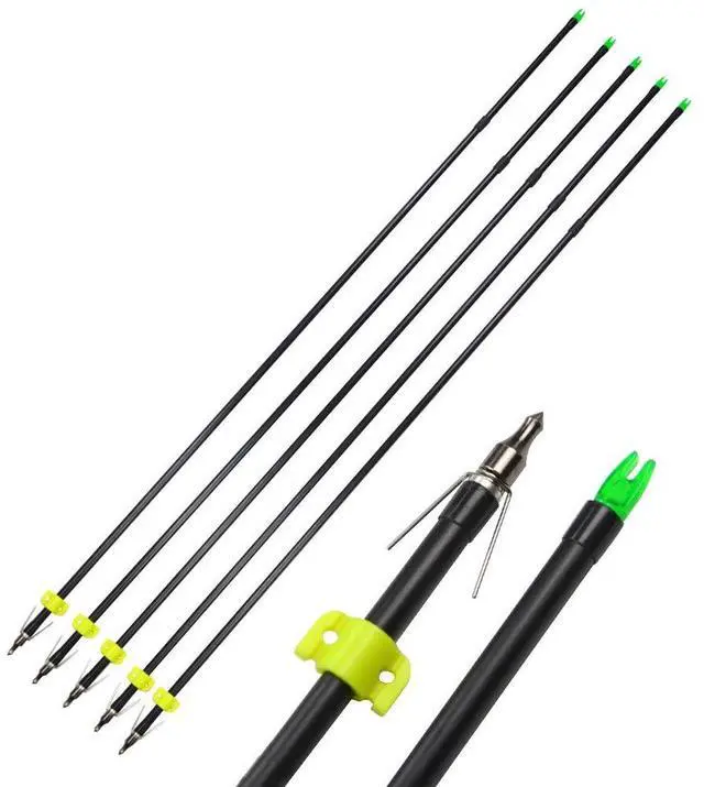 Main image of SHARROW Archery 6pcs/12pcs Fishing Hunting Arrows 30.5inch Bow Fishing Fiberglass Arrows with Safety Slides for Compound Recurve Bows Long Bows (12pcs)
