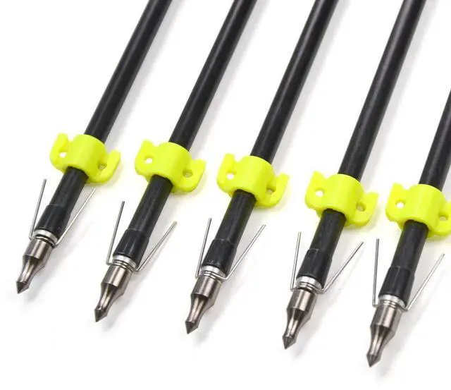 Alt view image 3 of 7 - SHARROW Archery 6pcs/12pcs Fishing Hunting Arrows 30.5inch Bow Fishing Fiberglass Arrows with Safety Slides for Compound Recurve Bows Long Bows (12pcs)