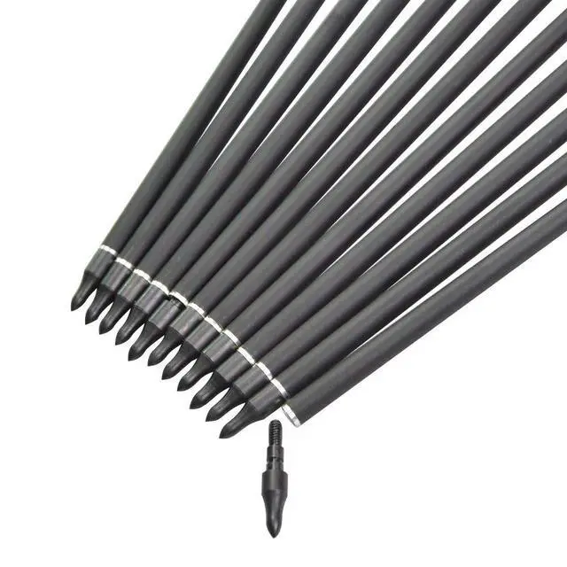 Alt view image 3 of 6 - SHARROW Archery 6/12pcs 32inch Carbon Arrow Spine 500 Hunting Arrows Targeting Practice Arrows with Removable Tips for Compound Bow and Recurve Bow (12)