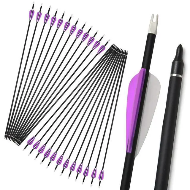 Alt view image 6 of 6 - SHARROW Archery 6/12pcs 32inch Carbon Arrow Spine 500 Hunting Arrows Targeting Practice Arrows with Removable Tips for Compound Bow and Recurve Bow (12)