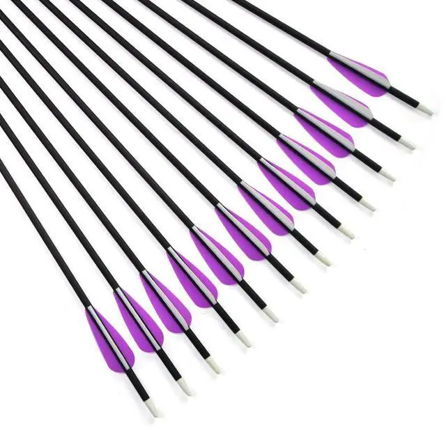 Alt view image 5 of 6 - SHARROW Archery 6/12pcs 32inch Carbon Arrow Spine 500 Hunting Arrows Targeting Practice Arrows with Removable Tips for Compound Bow and Recurve Bow (12)