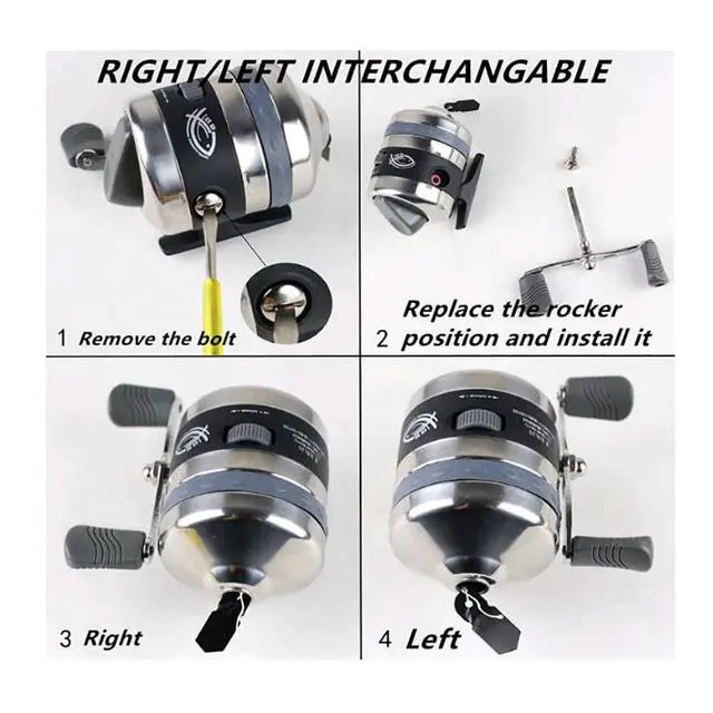 Alt view image 6 of 6 - Wolfman Spincast Bowfishing Reel BL40 BL25 with Fishing Reel Seat, Left/Right Reversible Handle, Fishing Accessories (Fishing Reel Only (BL25))