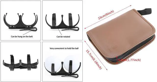 Alt view image 5 of 6 - wolfman Golf Accessories Set with Hi-End Case, Golf Balls, Rangefinder, Golf Tees, Brush, Multifunctional Divot Knife, Scorer, Golf Ball Clamp for Women and Men Golf Gifts (Brown)