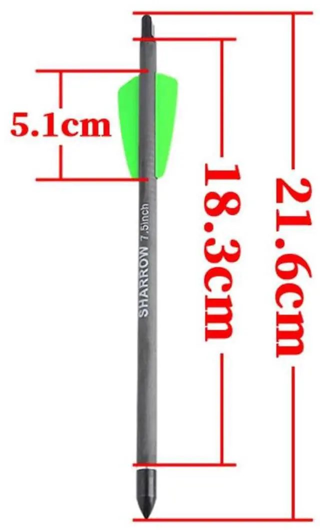 Alt view image 5 of 7 - SHARROW Carbon Crossbow Bolts 7.5 Inch Hunting Archery Carbon Arrows with 2" Vanes Replaced Arrowhead Tip for Bow Shooting Practice Outdoor Hunting (12pcs arrows)