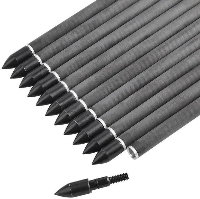 Alt view image 3 of 7 - SHARROW Carbon Crossbow Bolts 7.5 Inch Hunting Archery Carbon Arrows with 2" Vanes Replaced Arrowhead Tip for Bow Shooting Practice Outdoor Hunting (12pcs arrows)