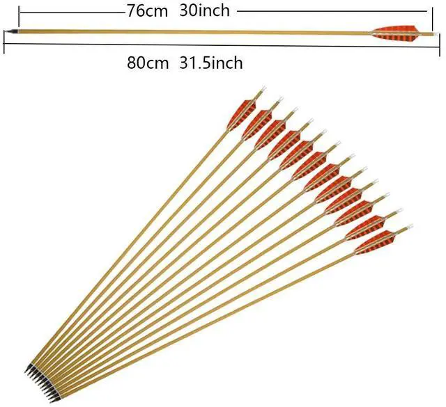 Alt view image 2 of 7 - SHARROW Archery 6pcs 30inch Carbon Arrows Spine 500 Hunting Arrows Target Practice Arrows with Removable Tips for Compound Bow and Recurve Bow (Orange)