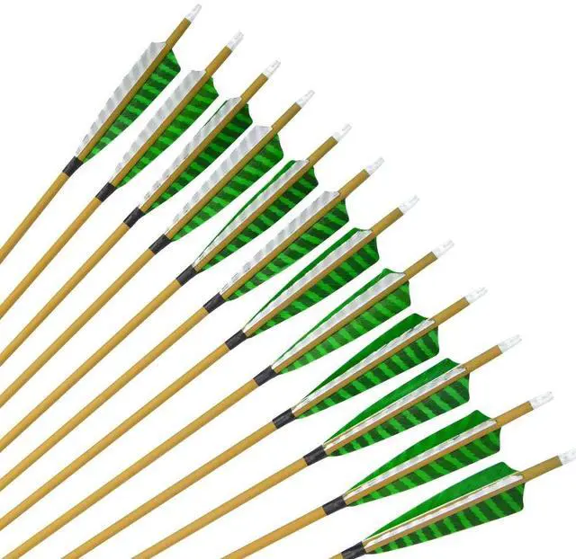 Alt view image 3 of 7 - SHARROW Archery 6pcs 30inch Carbon Arrows Spine 500 Hunting Arrows Target Practice Arrows with Removable Tips for Compound Bow and Recurve Bow (Green)