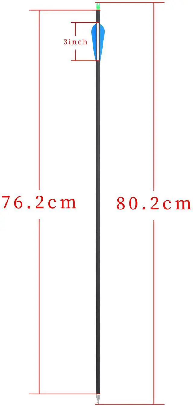 Alt view image 5 of 7 - wolfman 31" Archery Carbon Arrows Hunting Arrows 500 Spine with 100 Grain Removable Tips for Archery Compound & Recurve & Traditional Bow Target Practice Shooting 12Pack (12 PACK, Blue & White)