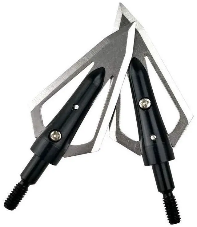 Alt view image 2 of 7 - SHARROW Archery Hunting Broadheads 144 Grain Broadheads Screw-in Arrow Heads Arrow Tips for Compound Bow Recurve Bow Crossbow 12pcs (12pcs, Silver)