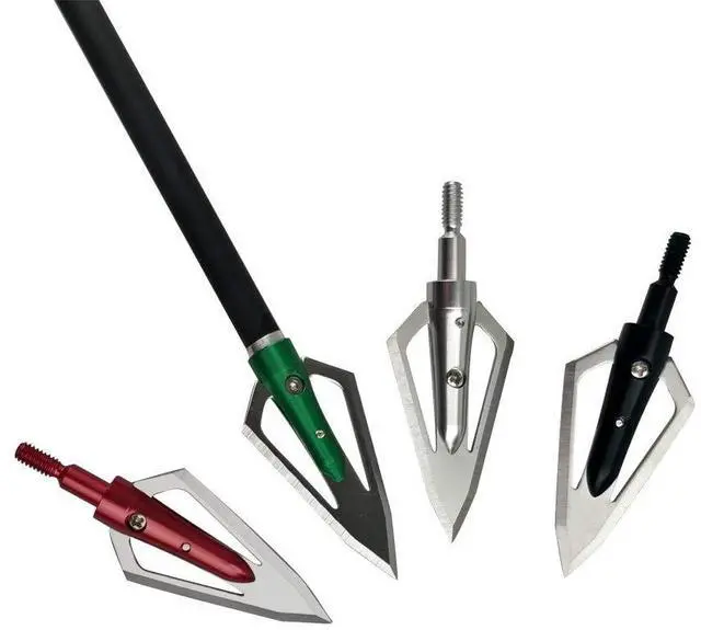 Alt view image 6 of 7 - SHARROW Archery Hunting Broadheads 144 Grain Broadheads Screw-in Arrow Heads Arrow Tips for Compound Bow Recurve Bow Crossbow 12pcs (12pcs, Silver)