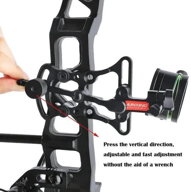 Alt view image 2 of 7 - SHARROW Compound Bow Sight 1 Pin .019" Micro Adjustable LED Light Archery Hunting Target