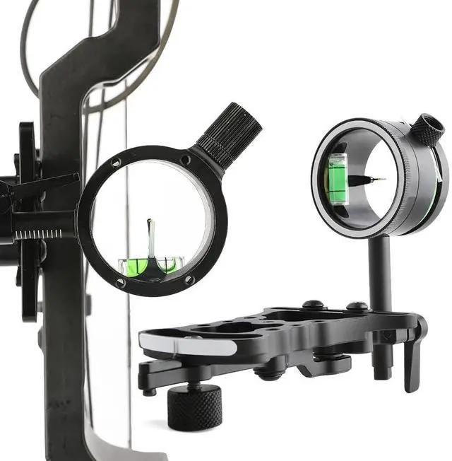 Alt view image 3 of 7 - SHARROW Compound Bow Sight 1 Pin .019" Micro Adjustable LED Light Archery Hunting Target