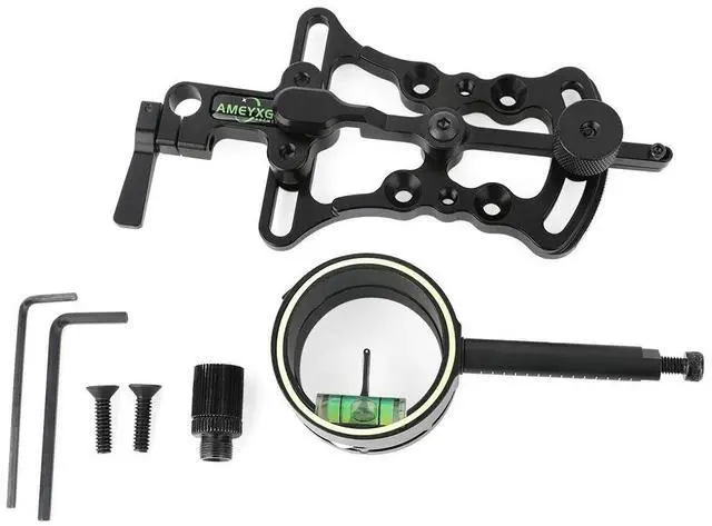 Alt view image 6 of 7 - SHARROW Compound Bow Sight 1 Pin .019" Micro Adjustable LED Light Archery Hunting Target
