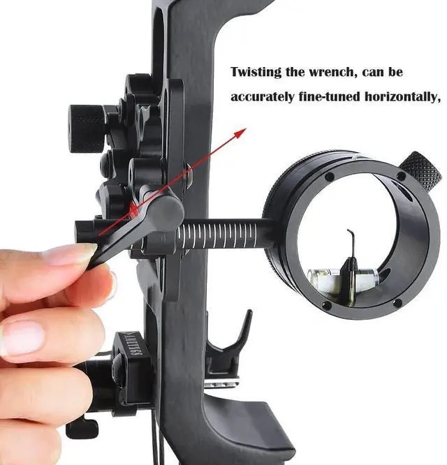 Alt view image 7 of 7 - SHARROW Compound Bow Sight 1 Pin .019" Micro Adjustable LED Light Archery Hunting Target